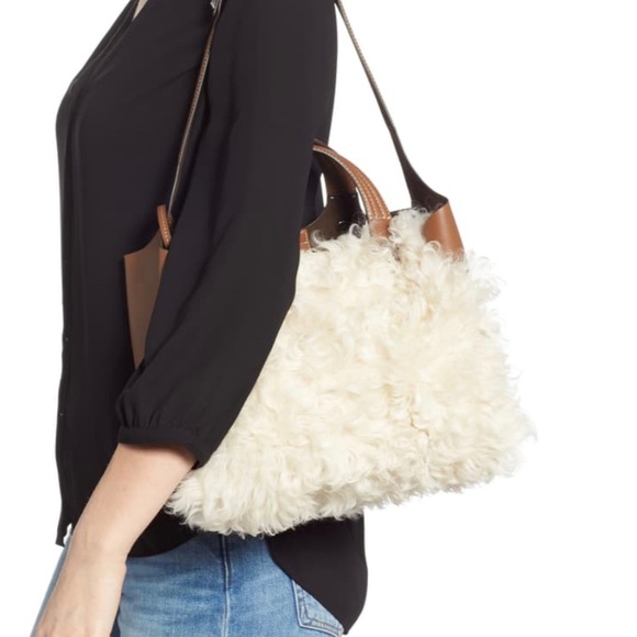 ⛔️SOLD/Authentic Tory Burch leather/Shearling tote - Picture 7 of 9